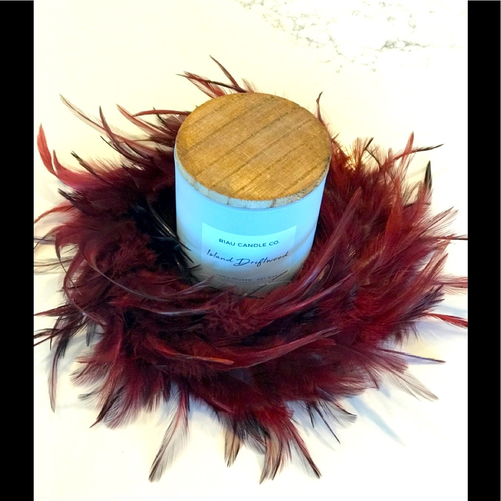 Feather candle holder or statement piece